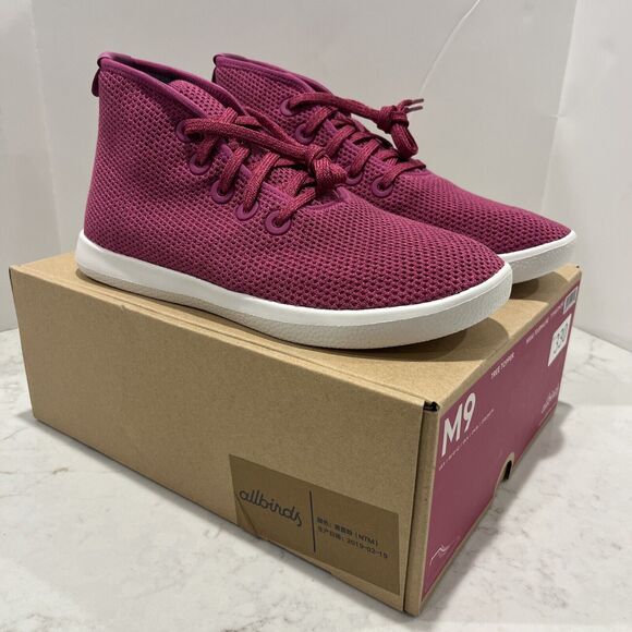 Allbirds NEW Mens 9 Tree Topper High Tops Shoes Nikau Tourmanline Pink Sneakers - Picture 1 of 11